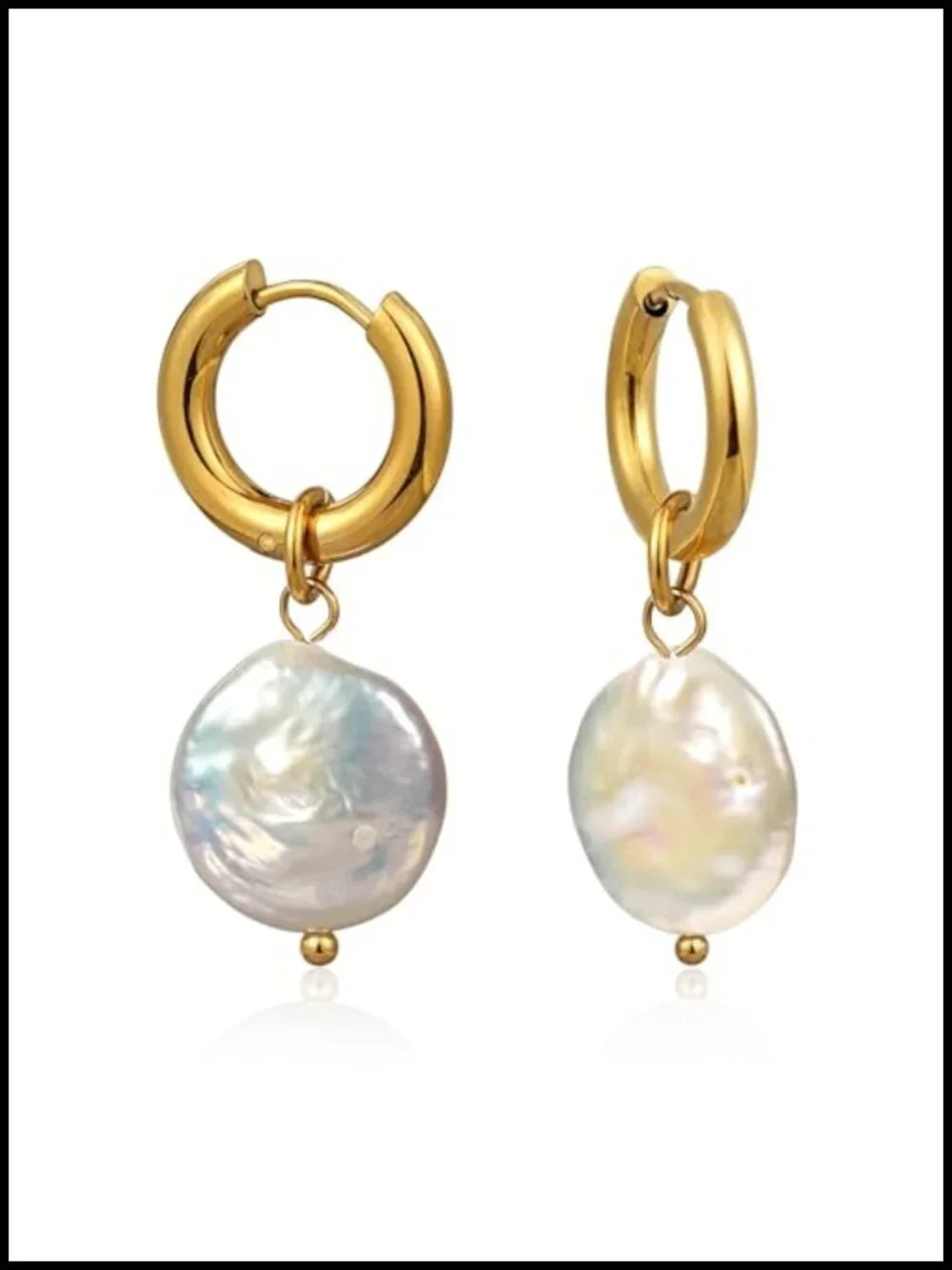 Natural Freshwater Baroque Pearl Lever Back Earrings 18k Gold Plated Hoop Drop